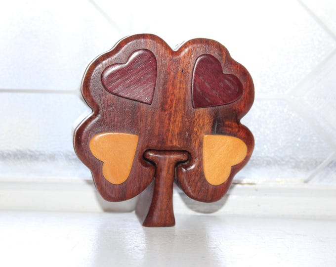 Vintage Shamrock Wood Puzzle Box