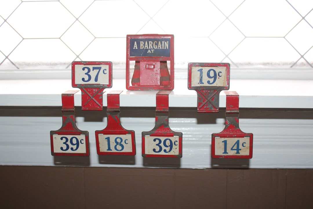 7 Antique General Store Price Tag Holder Shelf Clips Etsy