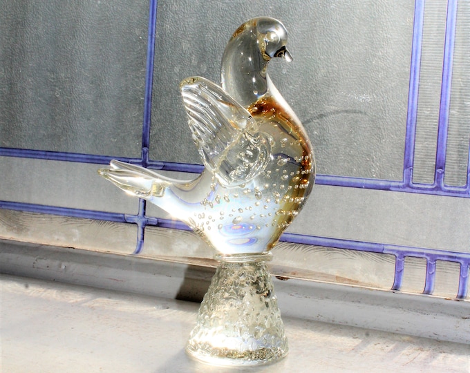Vintage Murano Glass Bird Figurine with Controlled Bubbles