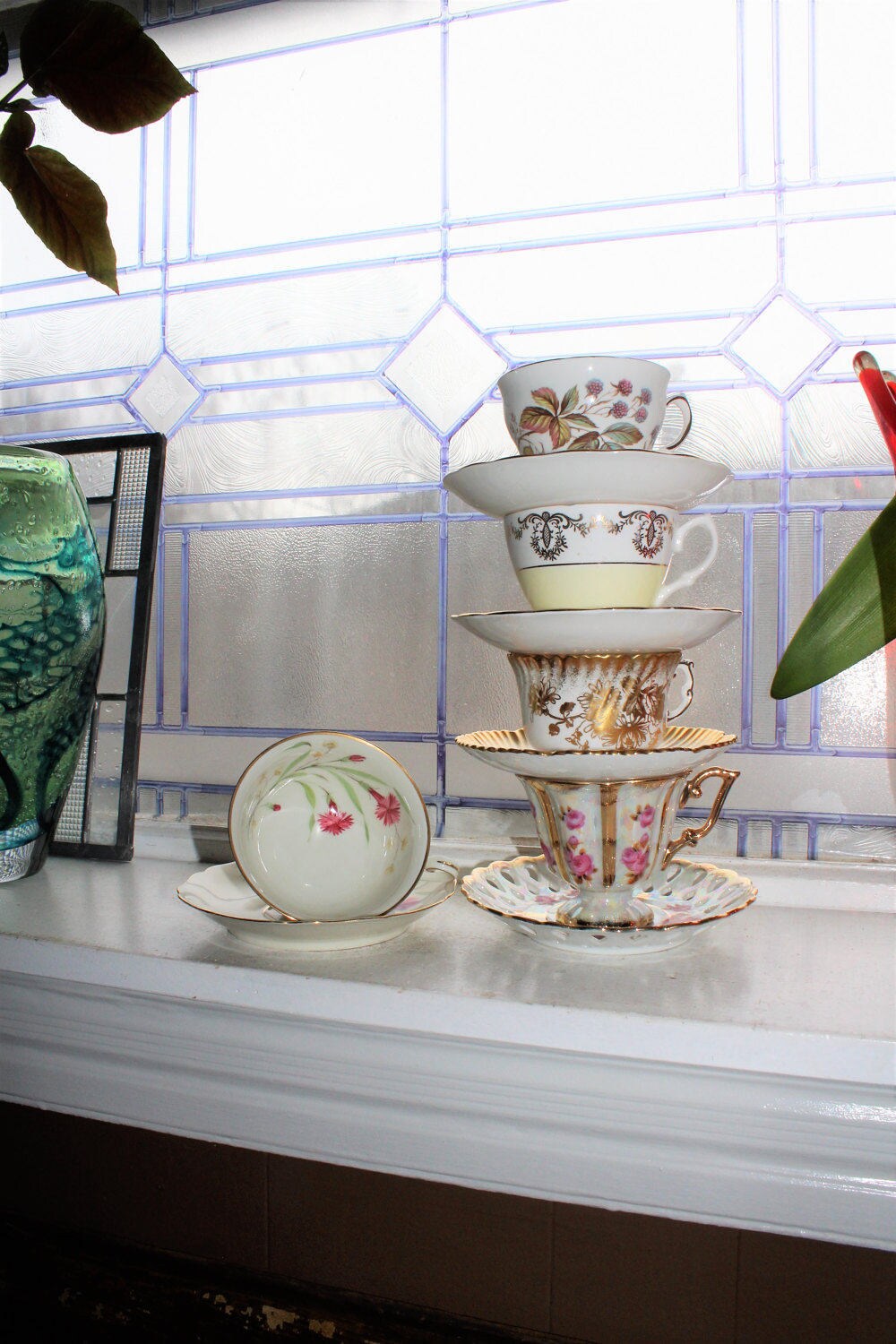 5 Vintage Tea Cups and Saucers Mix and Match Bone China