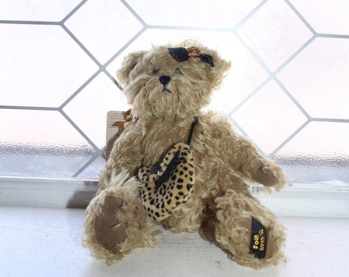 Boyds Bears Lynette Mohair Teddy Bear with Leopard Purse