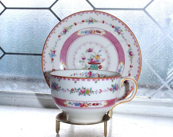 Antique 1910s Royal Doulton Cup and Saucer E7319 Japanese Vase