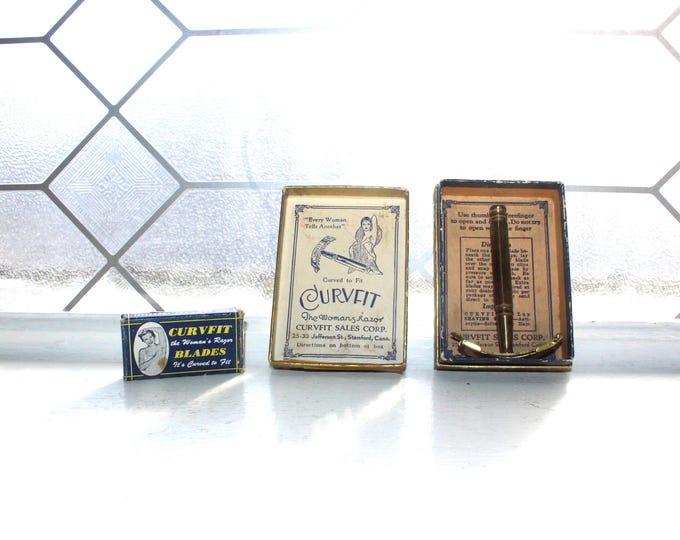 Vintage Lady's Curvfit Under Arm Razor with Box and Blades