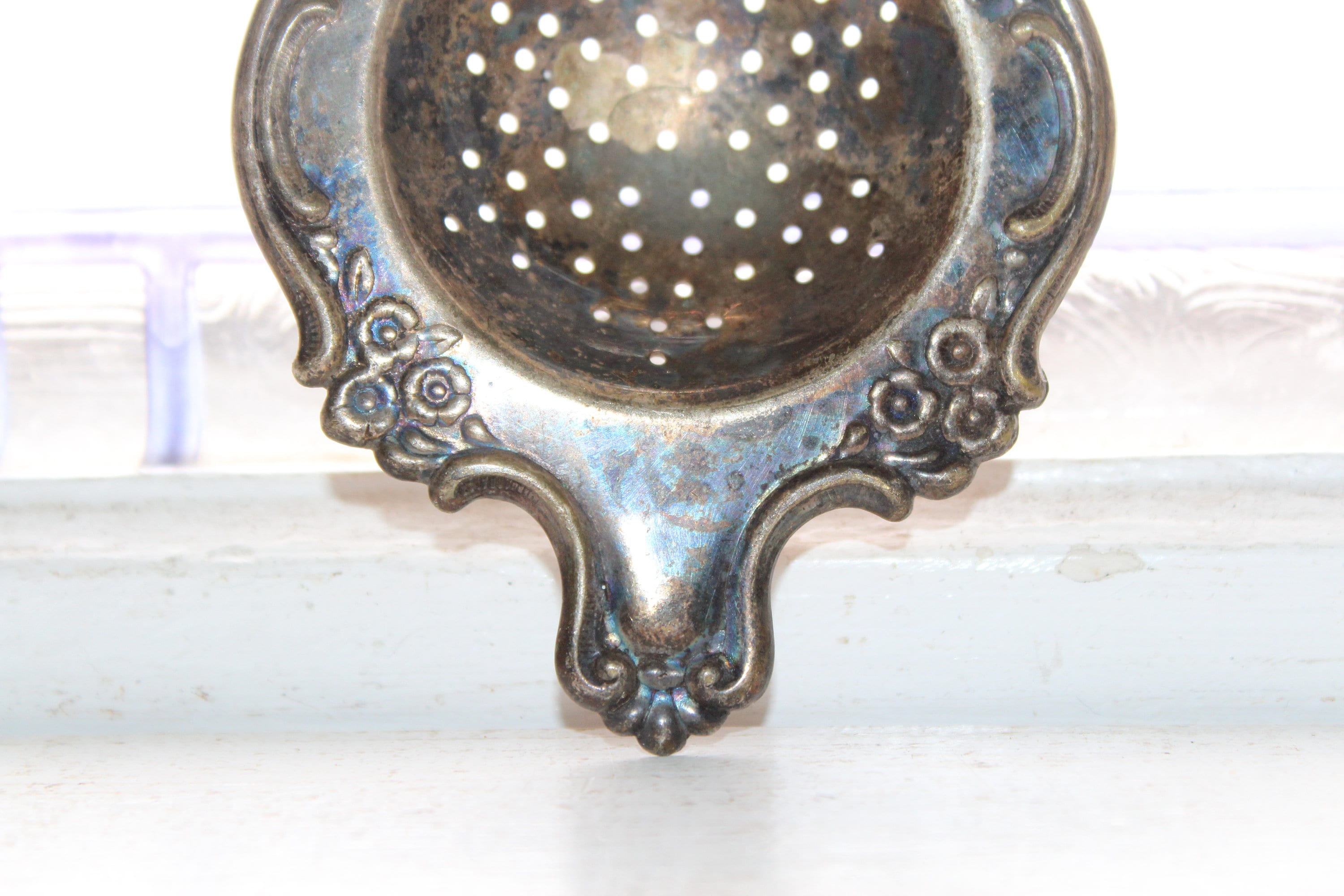 Antique Silverplate Tea Strainer Late 1800s Victorian