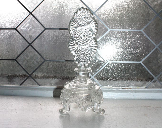 Large Vintage Crystal Perfume Bottle 7.75"