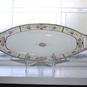 Hand Painted Nippon Celery Relish Dish Vintage 1920s Blue Mark