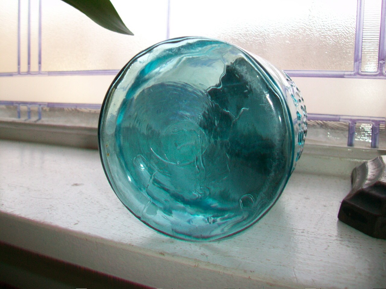 Antique Blue Canning Jar Swayzee's Improved Mason Jar Quart Early 1900s