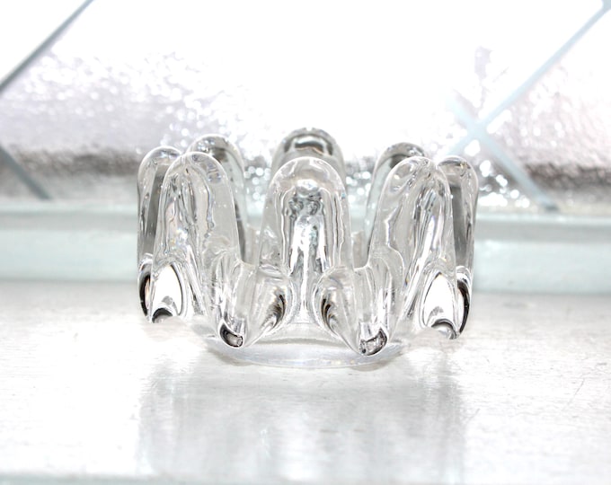 Kosta Boda Clear Glass Sunflower Votive Candle Holder