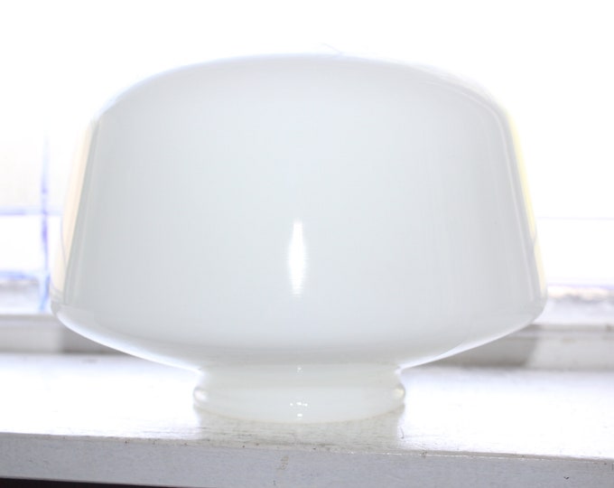 Vintage Mid Century Milk Glass Schoolhouse Light Globe 9" Shade