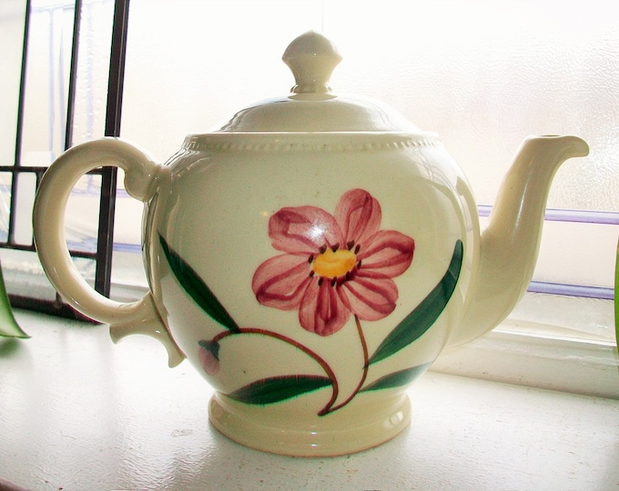 Vintage Teapot Essex China Hand Painted Flowers