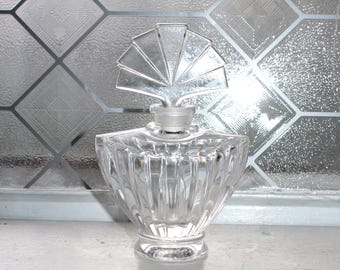 Frasco de perfume de cristal Art Déco vintage de 15 cm
