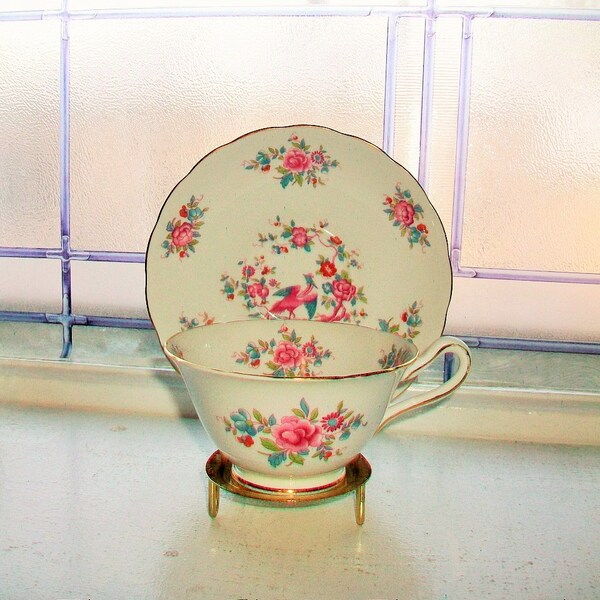 Tea Cup and Saucer Grosvenor Bone China Jackson and Gosling Etsy