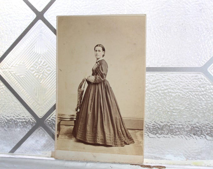 Antique CDV 1862 to 1871 2C CIVIL WAR Tax Stamp Playing Cards Victorian Woman