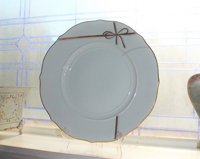 Vintage Richard Ginori Blee Gold Ribbon Large Chop Plate