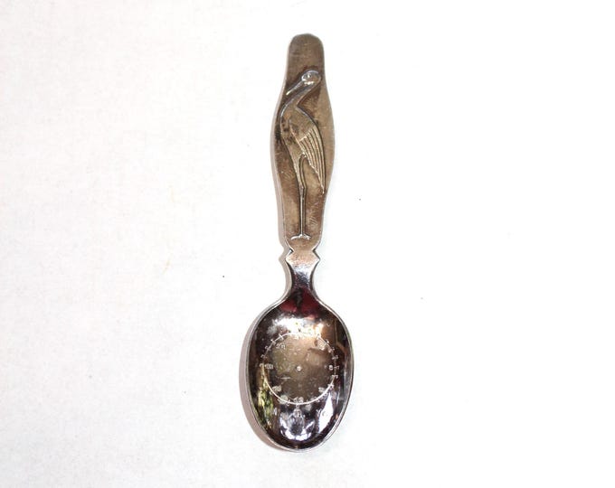 Vintage Norwegian Silverplate Stork Spoon Th. Marthinsen Circa 1967