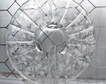 ヴィンテージ ケンブリッジ ガラス ローズ ポイント フット トルテ