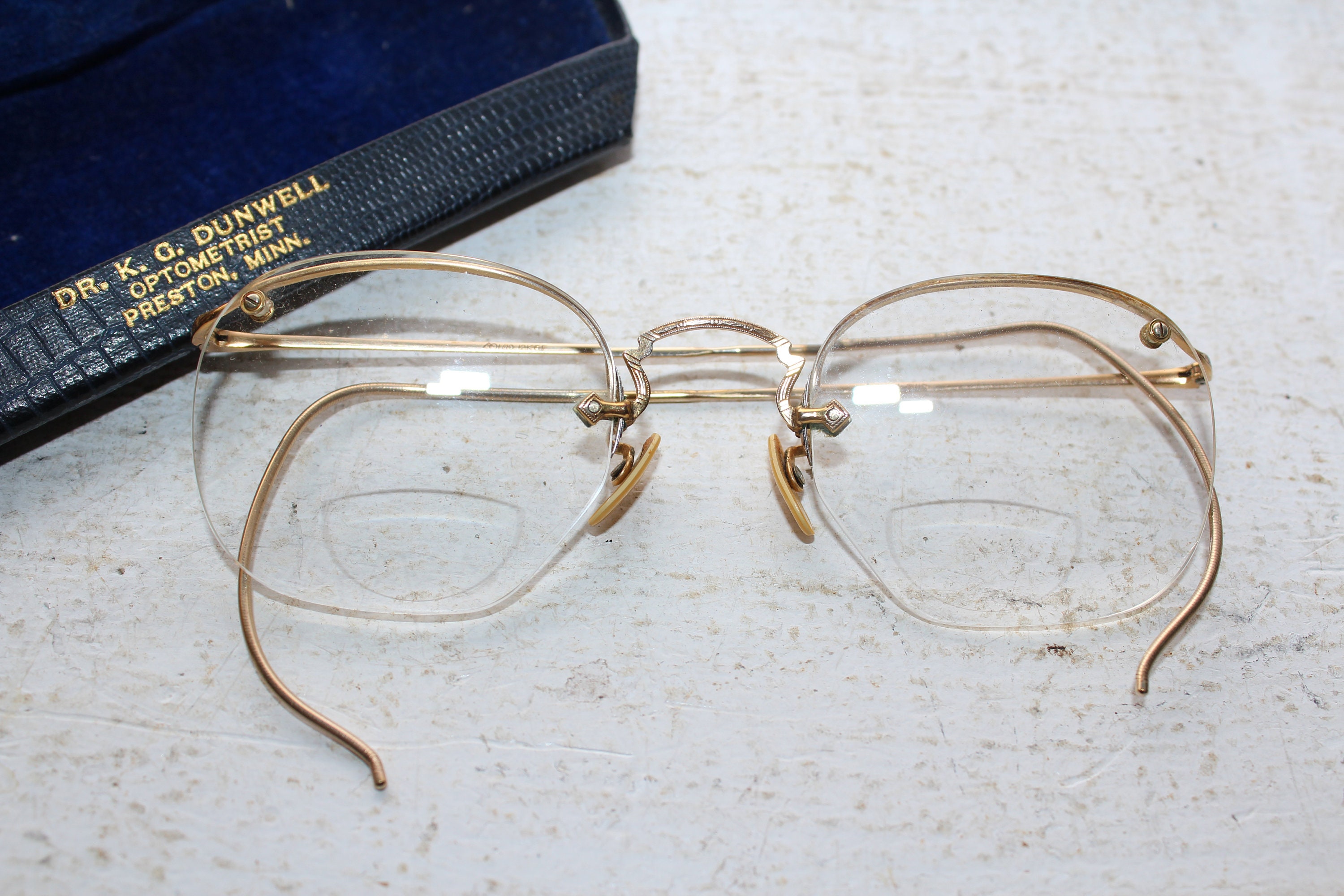 Antique Eye Glasses With Case 12 Karat Gold Filled American Optical