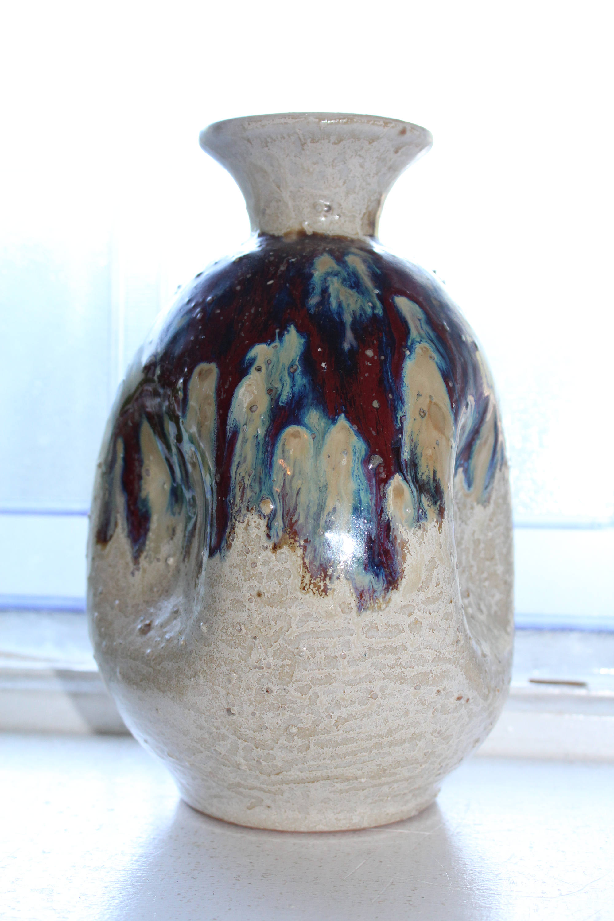 Mid Century Toyo Pottery Vase Ikebana Nageire Style Vintage 50s Japan