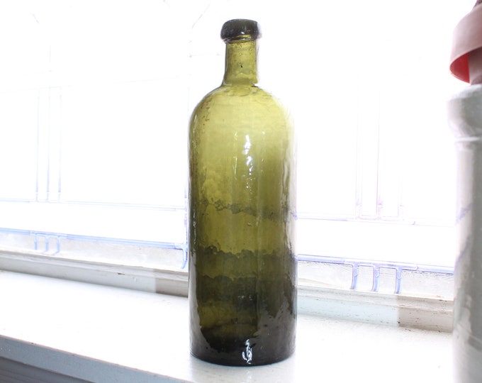 Antique 1800s Dark Green Saxlehners Bitterquelle Bottle