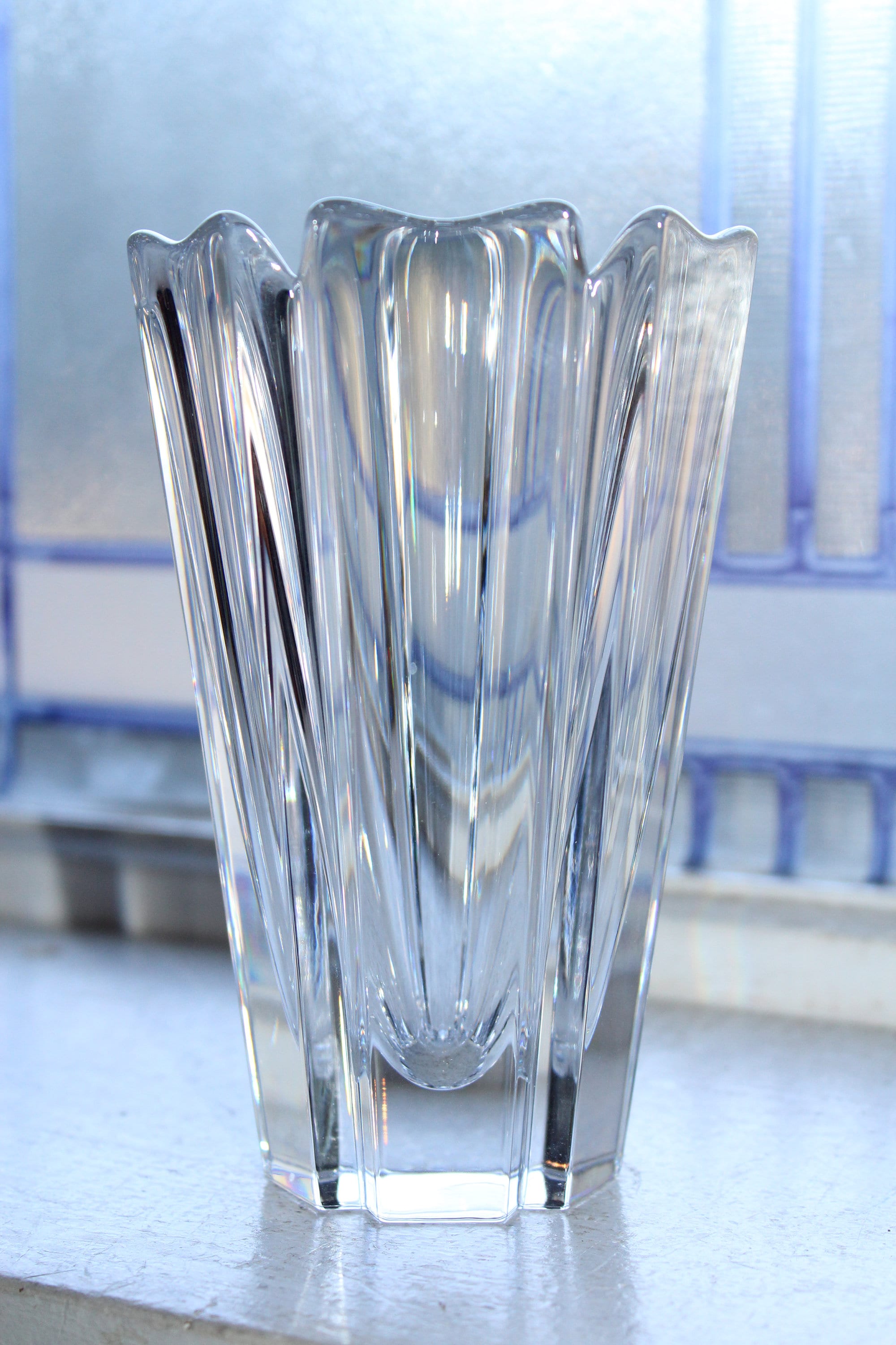 Orrefors Crystal Corona Vase Vintage Glass