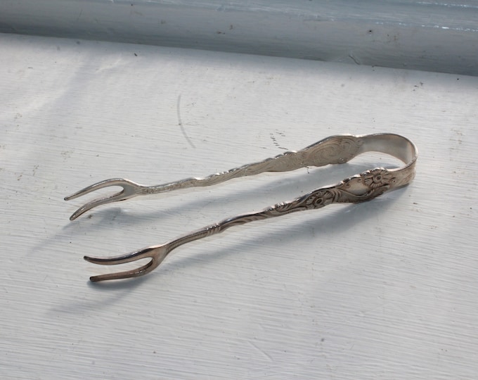 Antique Silverplate Sugar Tongs Made in Sweden