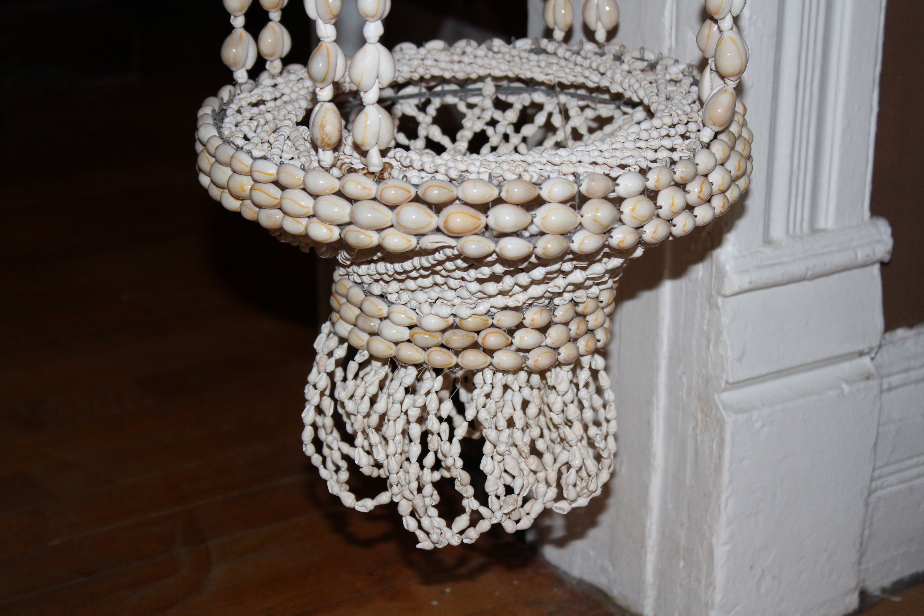 Huge 74 Hanging Shell Plant Hanger Planter Holder Sea Shell Art 1970s