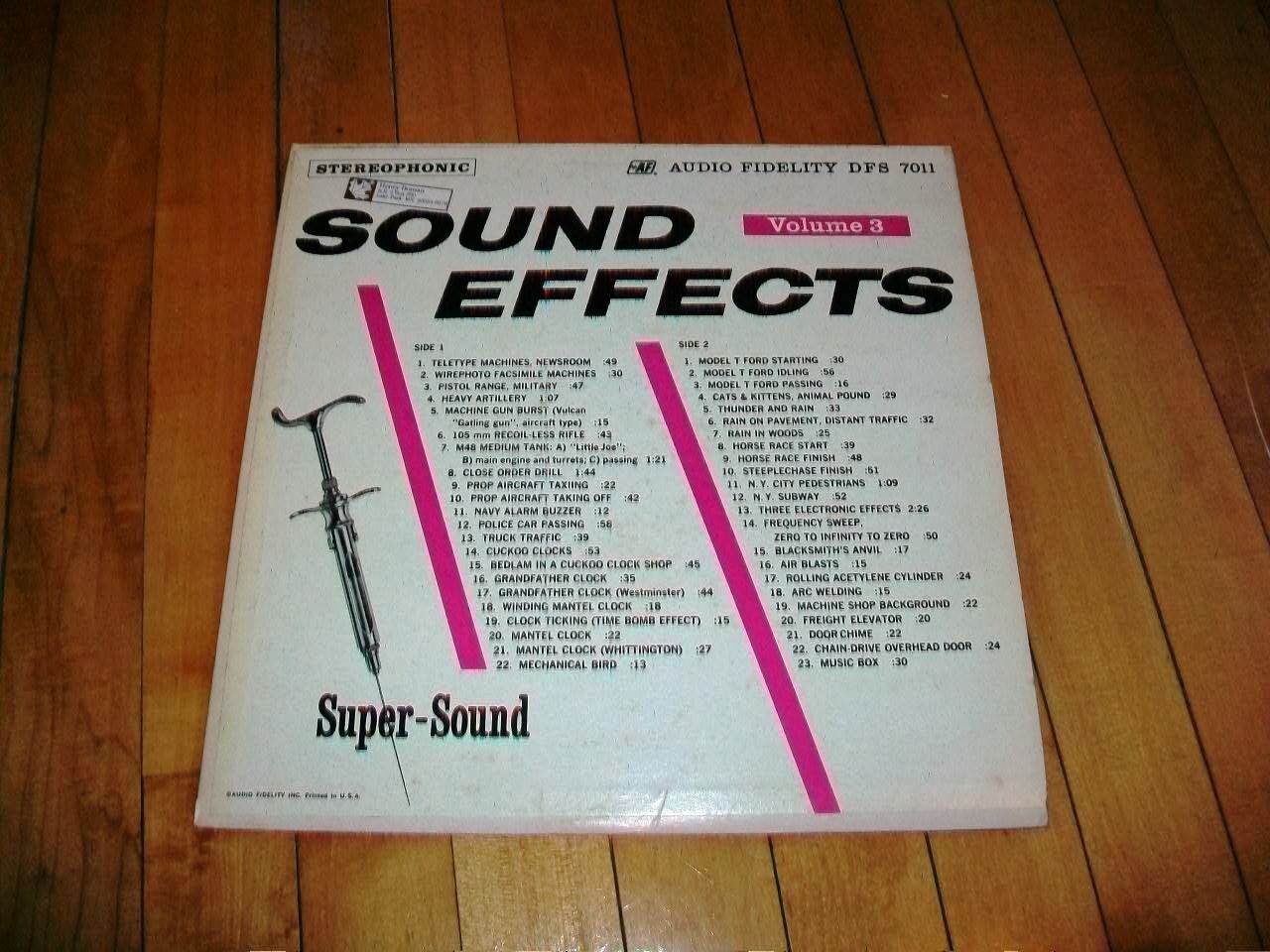 Sound Effects Record Album Volume 3 Stereophonic Vintage 1962 DFS 7011