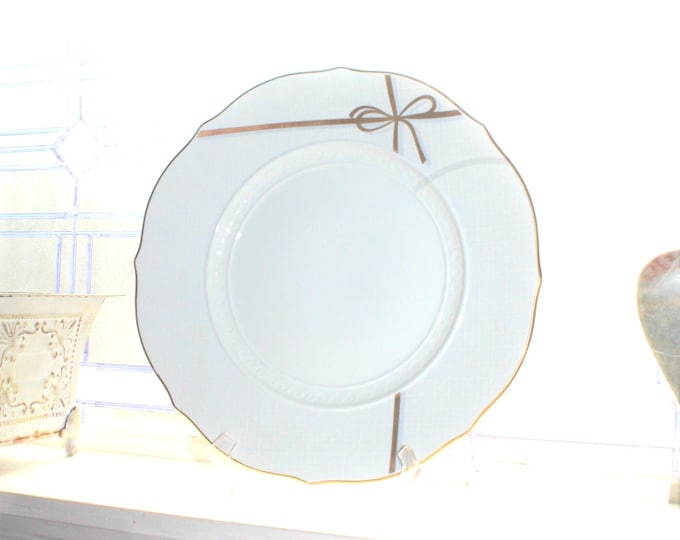 Vintage Richard Ginori Blee Gold Ribbon Large Chop Plate