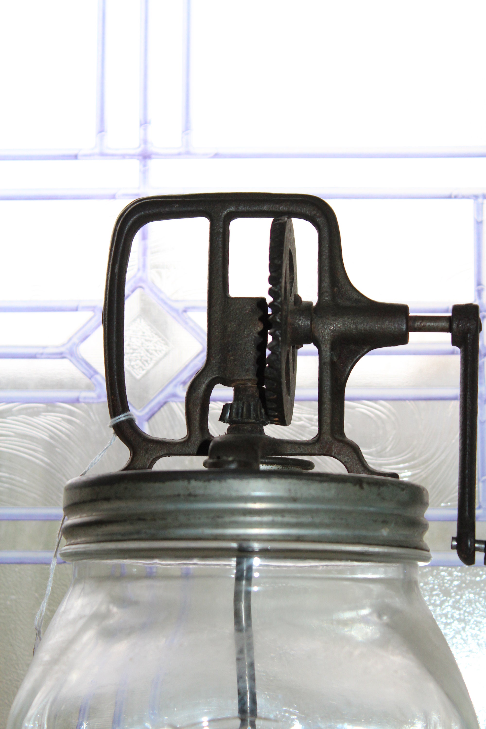 Vintage Sunbeam Glass Butter Churn Mixmaster Rustic Farmhouse Decor