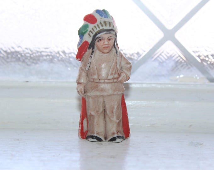 Antique Native American Indian Frozen Charlotte Penny Doll Made in Germany