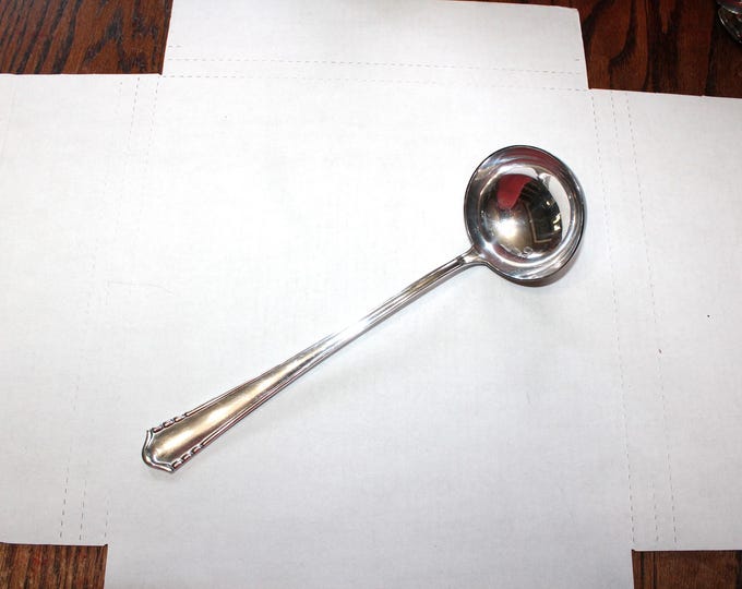 Antique Bruckmann Silverplate Punch or Soup Ladle Grain Pattern