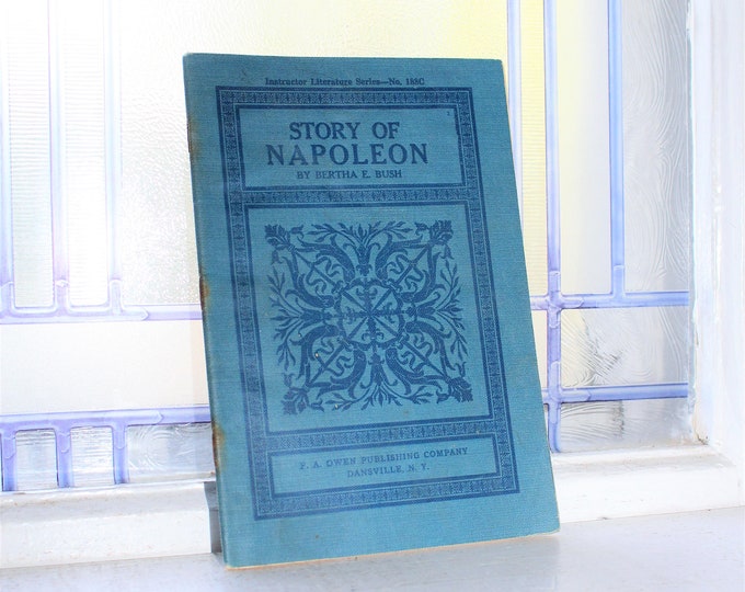 Antique Book The Story of Napoleon 1910s Blue Art Nouveau Cover