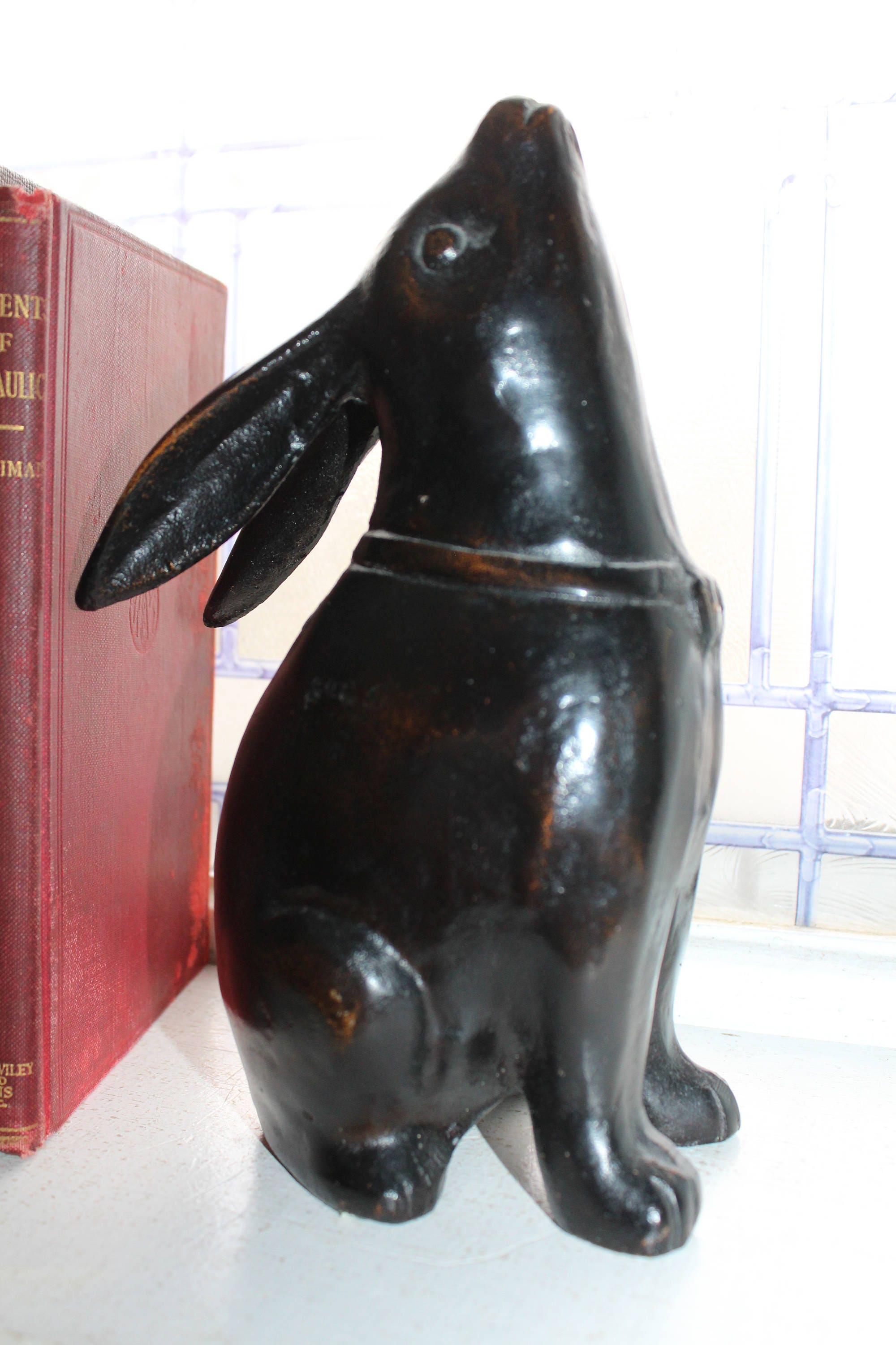 Vintage Bookends Bronze Rabbits Pair