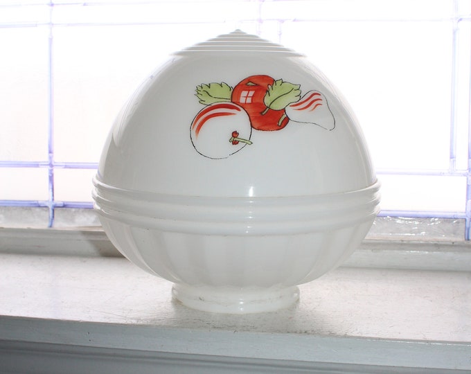 Art Deco Kitchen Ceiling Light Fixture Globe Shade Vintage 1930s