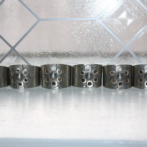 6 Rolf Buodd Norwegian Pewter Napkin Rings Scandinavian Decor