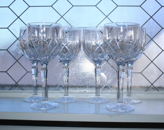 6 Waterford Marquis Brookside Wine or Water Goblets
