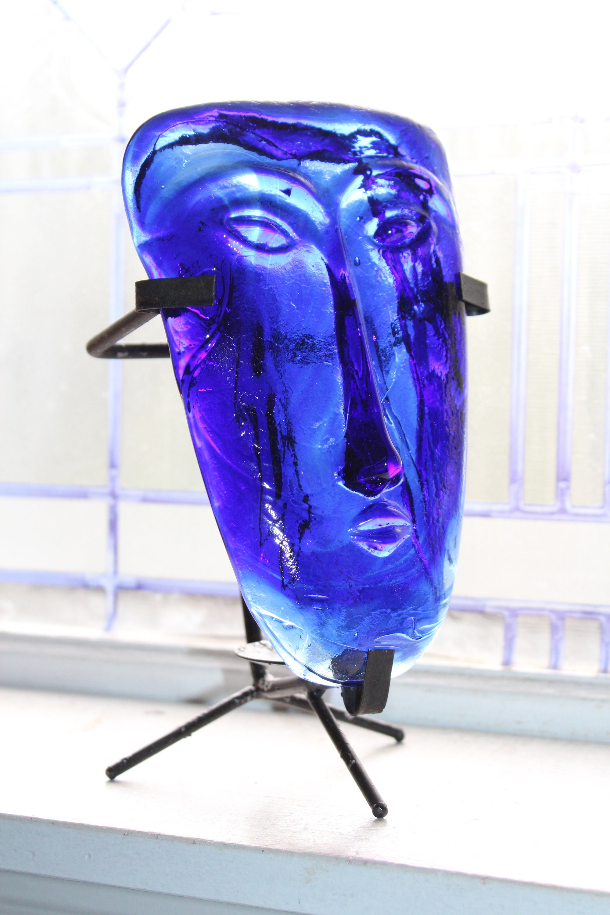 Skydreamer Glass Face Mask by Jaramillo Bro. Erik Hoglund Style Candle Holder Wall Sconce