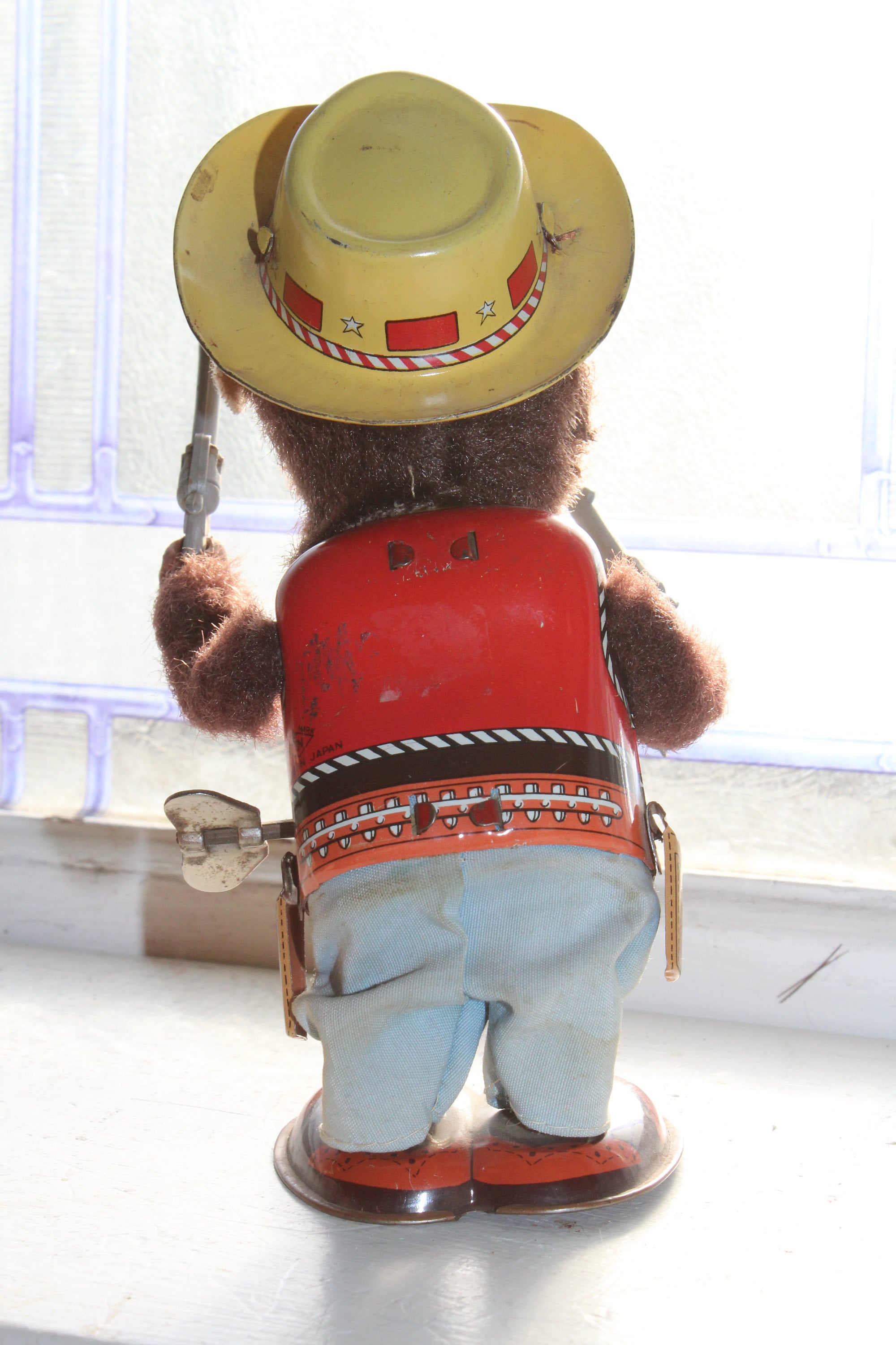 1960s Monkey Sheriff Vintage Wind Up Toy