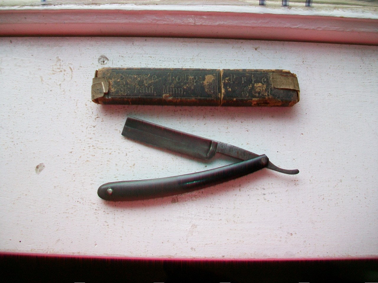 Antique Straight Razor George Toby St. Paul Germany With Original Case