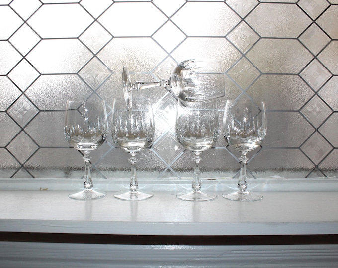 5 Vintage Gorham Crystal Tivoli Water Goblets