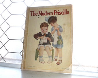 Modern Priscilla Magazine november 1914 Antieke mode en handwerk