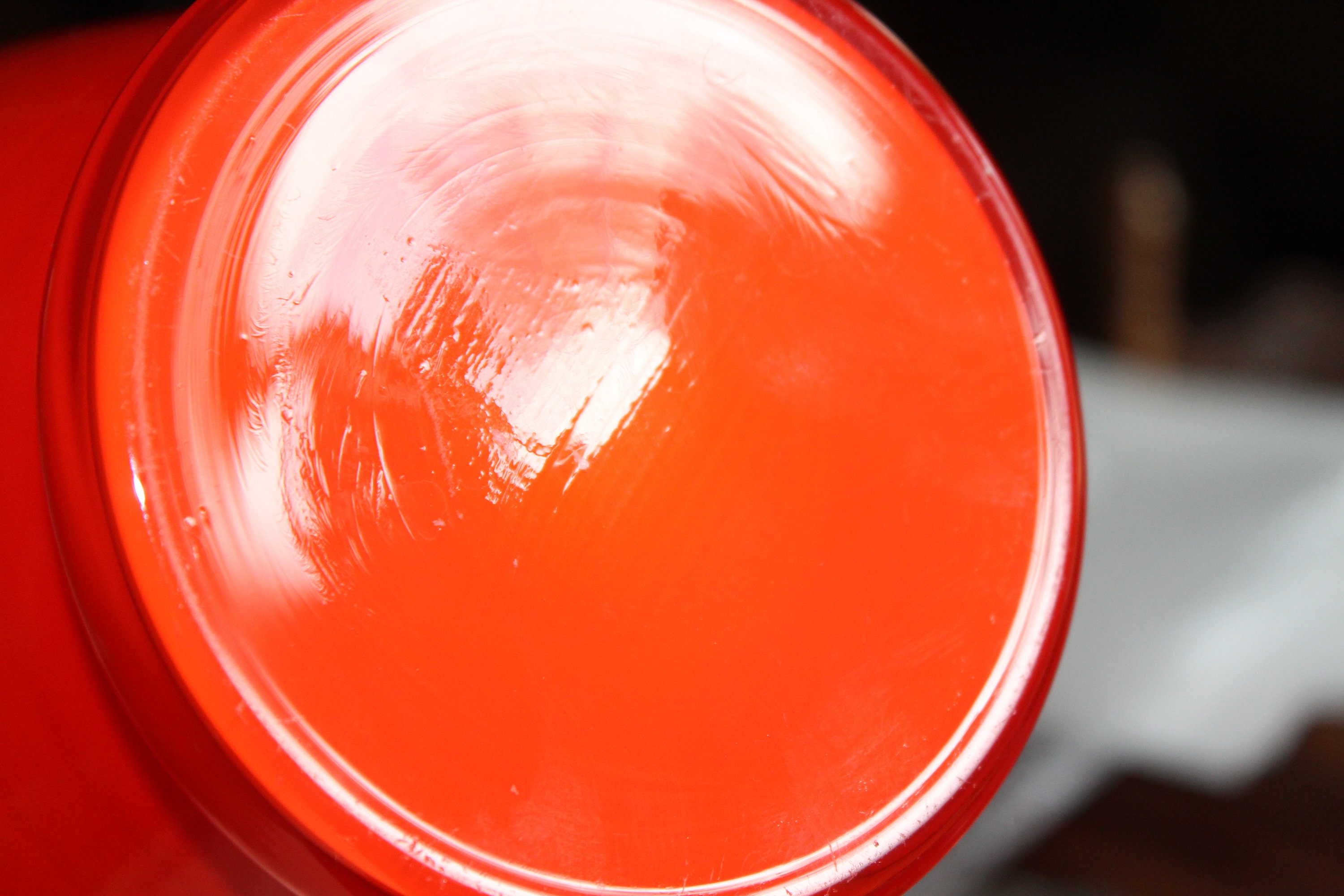 Vintage Italian Empoli Vase Orange Cased Glass Large with Handles 15
