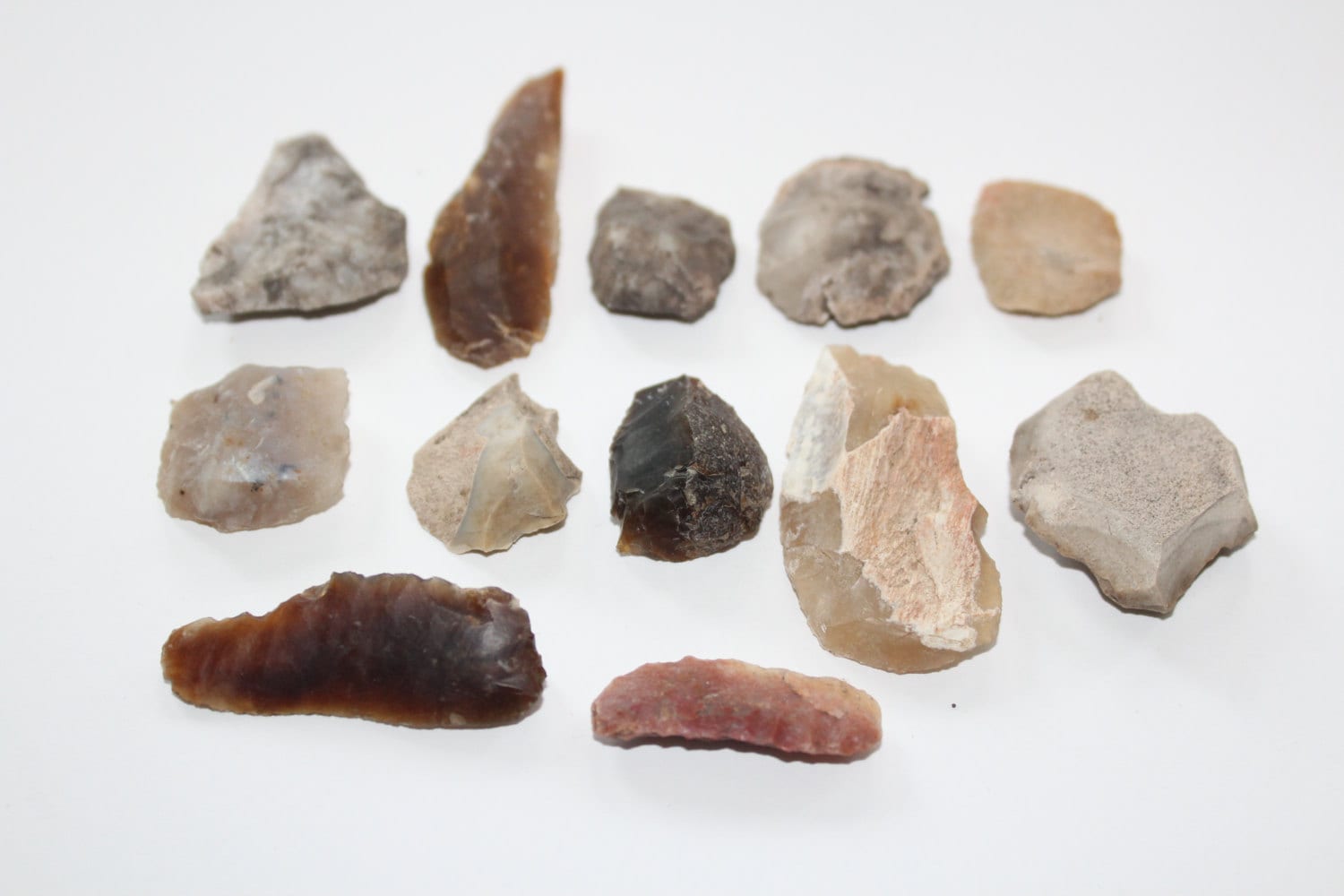 12 Antique Arrowheads & Scrapers Native American 1800s North Dakota