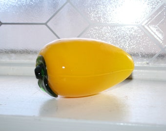 Vintage Murano Glass Yellow Lemon Fruit Handblown