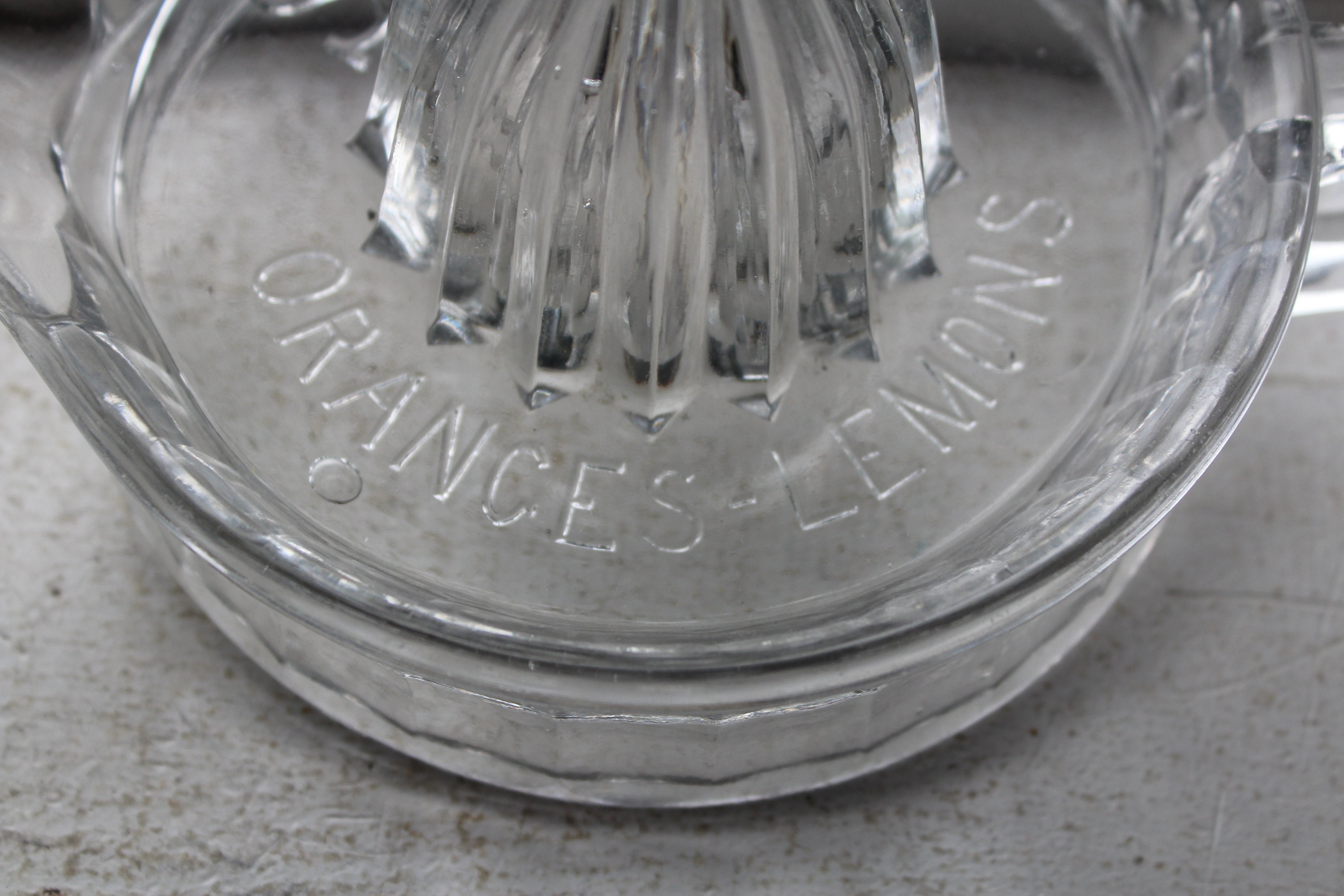 Vintage Juicer Reamer Sunkist Oranges Lemons Clear Glass