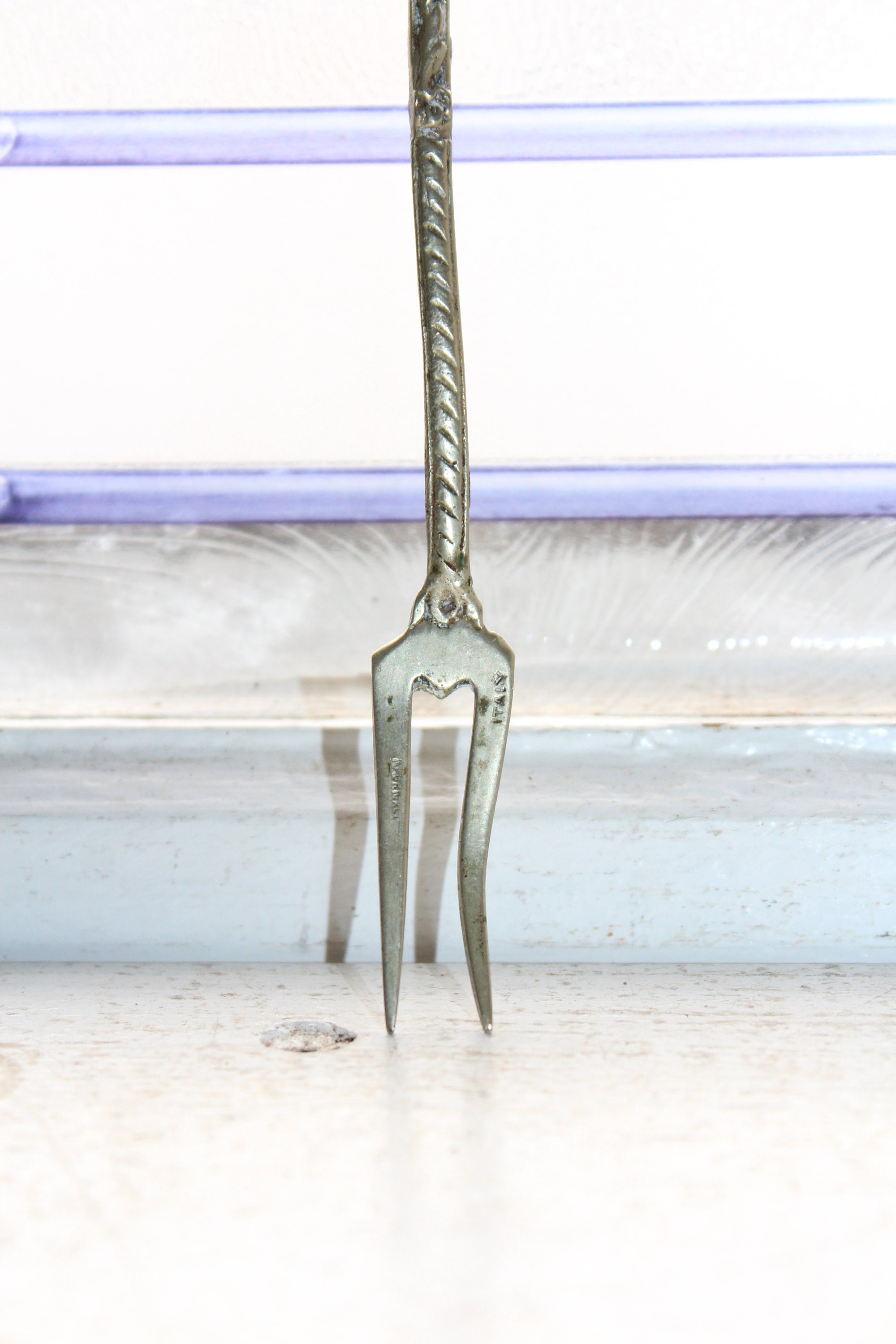Antique Silverplate Sardine Fork Madrigal Italy