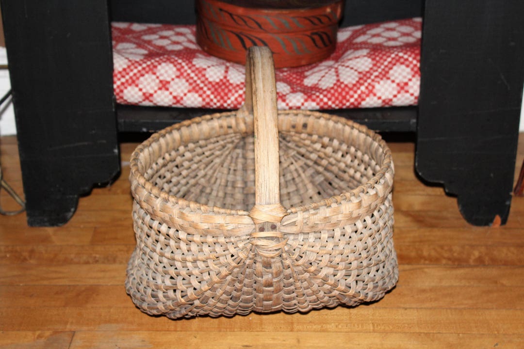 Large Antique Buttocks Basket Circa 1800s Country Americana Farmhouse