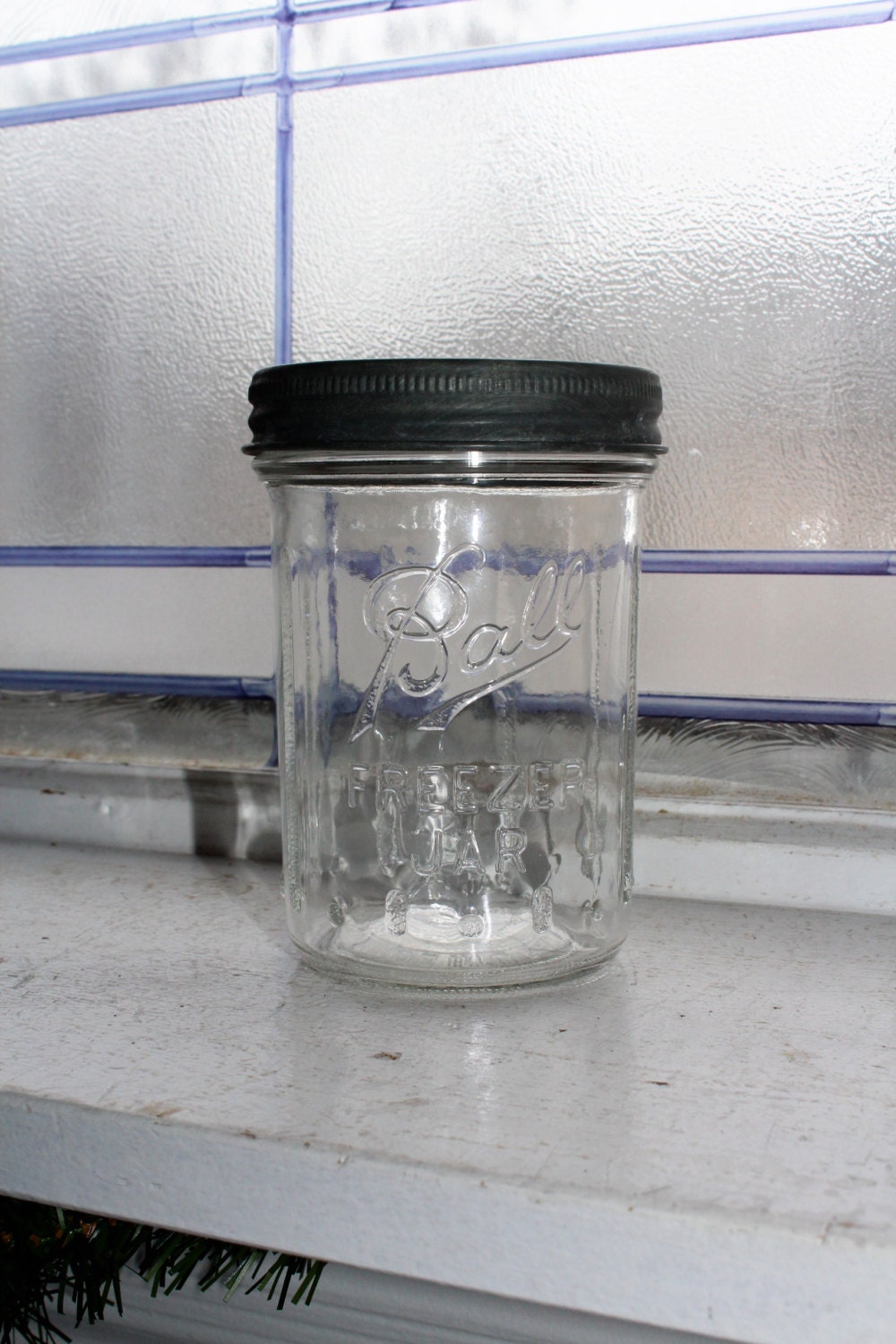 Ball Pint Jar Ball Freezer Jar Wide Mouth Mason Jar Vintage 1950s Canning  Jar