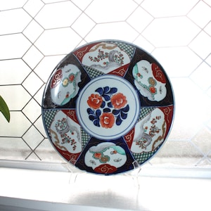 Antique Japanese Imari Chop Plate Meiji Period Impressed Mark 12"