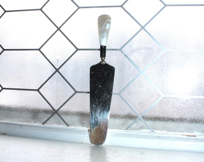 Antique Mother of Pearl Sterling Silver Pastry Server